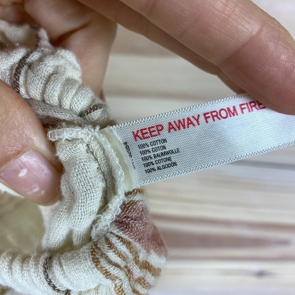 Free People Blouse Short Set Hooded Gauzy Stripe Beach Coastal Swim Cover Up - Picture 6 of 9